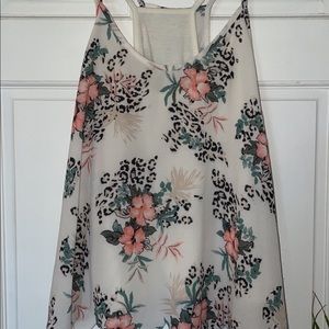 Layered Tank with flowers and leopard print